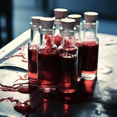 Poster - test tubes with blood.