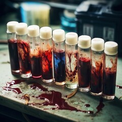 Poster - test tubes with blood.