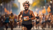 © PixelGuru - man running in a city marathon