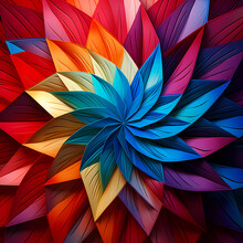 Abstract Colorful Background With Triangles, Kaleidoscope, Geometric Patterns