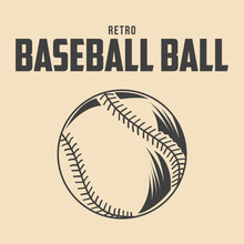 Retro Baseball Ball Vector Stock Illustration