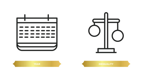 Aufkleber - two editable outline icons from zodiac concept. thin line icons such as year, inequality vector.