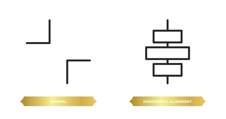 Poster - two editable outline icons from user interface concept. thin line icons such as minimal, horizontal alignment vector.