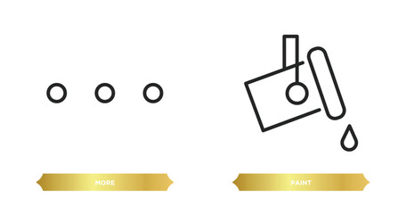 Poster - two editable outline icons from user interface concept. thin line icons such as more, paint vector.