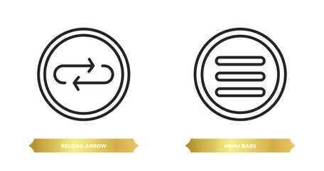 Poster - two editable outline icons from ultimate glyphicons concept. thin line icons such as reload arrow, menu bars vector.