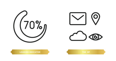 Poster - two editable outline icons from user interface collection. concept. thin line icons such as loading indicator, the of vector.