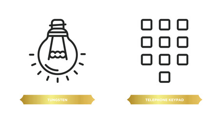 Poster - two editable outline icons from user interface concept. thin line icons such as tungsten, telephone keypad vector.