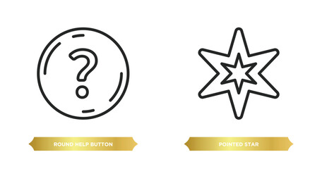 Poster - two editable outline icons from user interface concept. thin line icons such as round help button, p