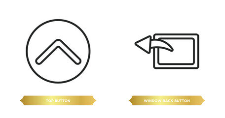 Poster - two editable outline icons from user interface concept. thin line icons such as top button, window back button vector.