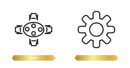 two editable outline icons from tools and utensils concept. thin line icons such as dining, vector.