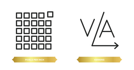 Poster - two editable outline icons from technology concept. thin line icons such as pixels per inch, kerning vector.