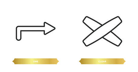 two editable outline icons from orientation concept. thin line icons such as one, clear vector.