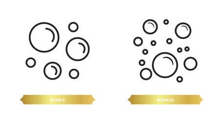Wall Mural - two editable outline icons from hygiene concept. thin line icons such as bubble, bubbles vector.