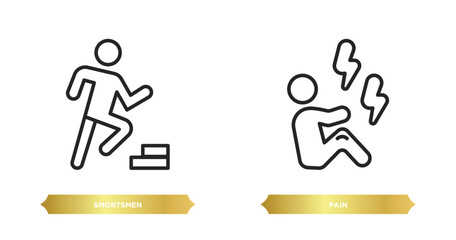 Poster - two editable outline icons from humans concept. thin line icons such as smortsmen, pain vector.