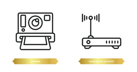 Poster - two editable outline icons from hardware concept. thin line icons such as camera, hardware hotspot vector.