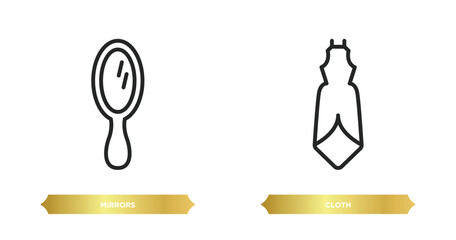 Poster - two editable outline icons from fashion concept. thin line icons such as mirrors, cloth vector.
