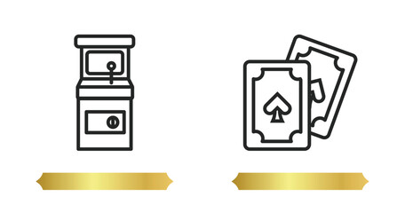 Poster - two editable outline icons from concept. thin line icons such as ,