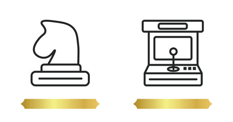 Poster - two editable outline icons from concept. thin line icons such as ,