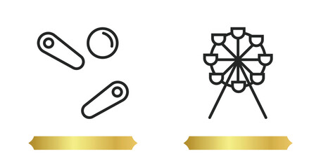 Poster - two editable outline icons from concept. thin line icons such as ,