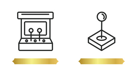 Poster - two editable outline icons from concept. thin line icons such as ,