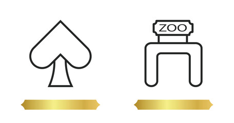 Poster - two editable outline icons from concept. thin line icons such as ,
