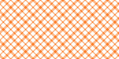 Canvas Print - Orange white plaid rustic seamless pattern