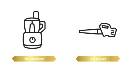 Poster - two editable outline icons from electronic devices concept. thin line icons such as food processor, leaf blower vector.