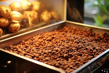 Sticker - coffee beans roasting in a home oven