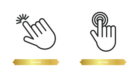 Poster - two editable outline icons from category concept. thin line icons such as pointer, clicker vector.