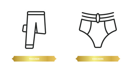 Poster - two editable outline icons from clothes concept. thin line icons such as trouser, knickers vector.