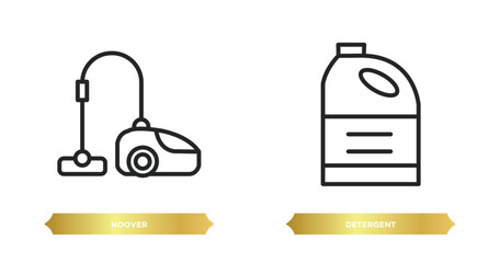 Poster - two editable outline icons from cleaning concept. thin line icons such as hoover, detergent vector.