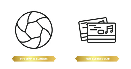 Poster - two editable outline icons from business concept. thin line icons such as infographic elements, musi