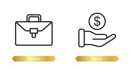 Poster - two editable outline icons from business concept. thin line icons such as briefcase, finance vector.