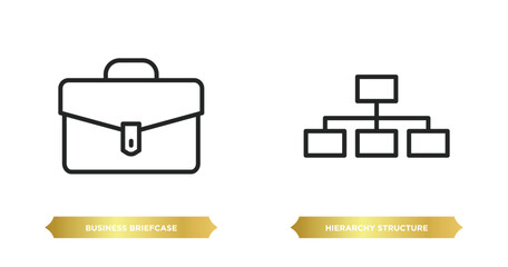 Poster - two editable outline icons from business concept. thin line icons such as business briefcase, hierar