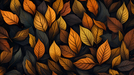 Wall Mural - Nature's Canvas: Vibrant Leaf Foliage Pattern, created with Generative AI Technology