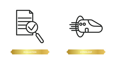 Poster - two editable outline icons from artificial intellegence concept. thin line icons such as evaluation,