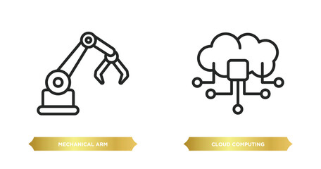 Poster - two editable outline icons from artificial intelligence concept. thin line icons such as mechanical 