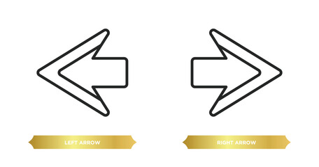 Poster - two editable outline icons from arrows concept. thin line icons such as left arrow, right arrow vect