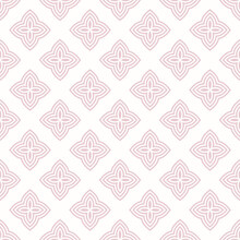 Simple Vector Floral Geometric Seamless Pattern. Abstract Geometric Ornament With Small Flowers In Oriental Style. Subtle Elegant Pink And White Mosaic Background. Ornamental Texture. Repeated Design
