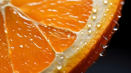 Wall Mural - Macro photo of an orange fruit.