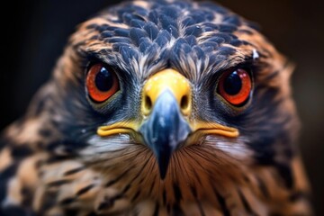 Poster - close-up of falcons piercing eyes and sharp beak