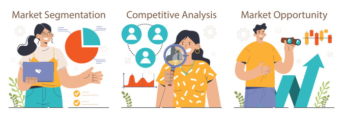 Poster - new markets research set. business development in a new targeted