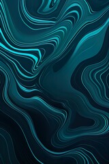 Wall Mural - Abstract turquoise Background, Color Design with Vector Ripples on a Dark Background | Generative AI