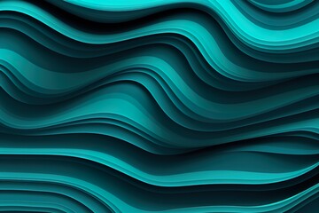 Wall Mural - Abstract turquoise Background, Color Design with Vector Ripples on a Dark Background | Generative AI