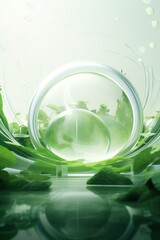 Wall Mural - showcasing eco-friendly practices and green innovation, Abstract futuristic background symbolizing sustainability | Generative AI