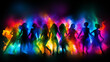 © slonlinebro - Free_vector_party_crowd_silhouettes_dancing_on