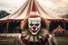 Portrait Of Scary Spooky Clown Monster From Horror Movie | Generativ AI