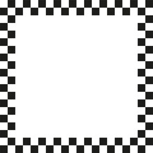 Checkers Frame In Line Art Style. Geometric Seamless Pattern. Vector Illustration. EPS 10.