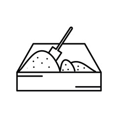 Poster - Sandbox line icon, outline vector sign, Symbol, logo flat illustration on white background..eps