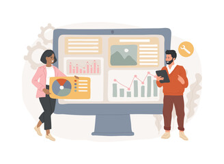 Poster - Content marketing isolated concept vector illustration. SEO optimization tool, keyword optimization, SMM strategy, digital marketing, user engagement and interaction, sharing post vector concept.